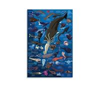 ZOZO HOUSE Various Fish in The Ocean - Lienzo (20 x 30 cm)