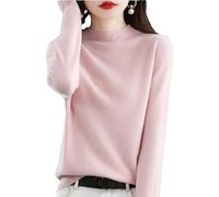 Zozogag Suéter 100% De Lana para Mujer, Jersey De Cuello Medio Alto De Cachemira, Tops De Color Liso Salvaje pnnrk S