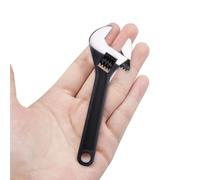 ZoZoMaiy Llave Inglesa Mini Ajustable 4"/100mm Multifunción Llave Inglesa Pequeña Acero 45# Antideslizante, Apertura Máxima 15mm, para Bricolaje, Fontanería y Reparación de Bicis, Negro