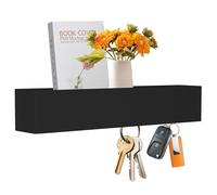 ZoZoMaiy Perchero de Pared con Estante, Colgador Llaves para Pared con 5 Ganchos, Moderno Colgador Llaves con Estante, con Tornillos, para Pasillo, Cocina, Dormitorio, Sala, 43.5x7.5x8 cm, Negro