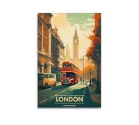 ZPAOWUFB Póster decorativo con texto en inglés "Welcome to London" (50 x 75 cm)