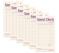 ZPARIK Libros de cheques de invitados para servidores, bloc de notas de servidor, paquete de 6, papel de color natural, bloc de notas de camarera para restaurantes, accesorios de camarera, 300 hojas