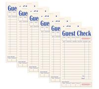 ZPARIK Libros de cheques de invitados para servidores, bloc de notas de servidor, paquete de 6, papel de color natural, bloc de notas de camarera para restaurantes, accesorios de camarera, 300 hojas