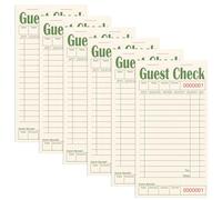ZPARIK Libros de cheques de invitados para servidores, bloc de notas de servidor, paquete de 6, papel de color natural, bloc de notas de camarera para restaurantes, accesorios de camarera, 300 hojas