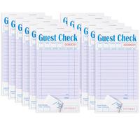 ZPARIK Paquete de 12 cuadernos de cheques de invitados morados para servidores, bloc de notas de servidor, chequera de camarero, bloc de notas de camarera para restaurantes, cheques de papel, 50 hojas