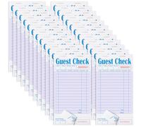 ZPARIK Paquete de 24 cuadernos de cheques de invitados morados para servidores, bloc de notas de servidor, chequera de camarero, bloc de notas de camarera para restaurantes, cheques de papel, 50 hojas