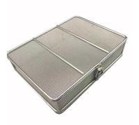 ZPBLWT Cesta de Esterilización con Tapa Acero Inoxidable 304, Bandeja Quirúrgica de Malla de 1mm para Autoclave, Instrumental Médico, Clínica y Laboratorio