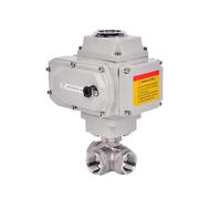 ZPC1CS81 Válvula de bola motorizada de acero inoxidable de 3 vías DC24V AC220V Q941/45F-16P T/L tipo válvula de bola eléctrica de rosca hembra de 1/5.1 cm 3/10.2 cm 2.5 cm