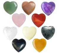 Zpeiran Piedras en Forma de Corazón,Lote de 10 Piezas de Cristales Naturales Coloridos,para Meditación,Chakras y Reiki,Piedras Curativas y de la Suerte Decoración y Fabricación de Joyas DIY