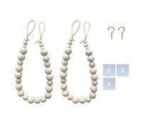 Zpengtai Abrazaderas Cortinas Estilo Moderno 2pcs Backs de Corbata de Cortina Tiebla de Madera Tiebacks Cortina Holdbacks Ventana Casa de Campo Guirnalda Boho Decor Accesorios Abrazadera Cortinas(1)