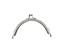 Zpengtai Marcos De Metal para Monedero 1 Uds 6,5/8,5/10,5/12,5/15,5 CM Plata Brillante semicírculo básico Marco de Metal for Monedero Kiss Cierre de Broche Accesorios for Bolsos DIY Asas(10.5CM)