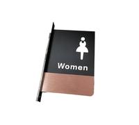 ZPFDSG Cartel Aseos Señal de Puerta de Doble Cara, señal de recordatorio de baño montada en el Lado, señalización de baño for Hombres y Mujeres, señalización de WC de Hotel(Color:Double-Sided)