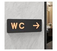 ZPFDSG Cartel Aseos Señalización de Inodoro, señales de baño for Hombres y Mujeres, WC, guía de baño público, Hotel a la Izquierda y Derecha, señal de Aviso de baño acrílico(Color:5,Size:24x8cm)
