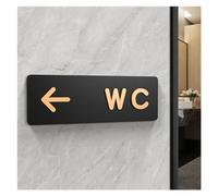 ZPFDSG Cartel Aseos Señalización de Inodoro, señales de baño for Hombres y Mujeres, WC, guía de baño público, Hotel a la Izquierda y Derecha, señal de Aviso de baño acrílico(Color:4,Size:24x8cm)
