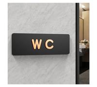 ZPFDSG Cartel Aseos Señalización de Inodoro, señales de baño for Hombres y Mujeres, WC, guía de baño público, Hotel a la Izquierda y Derecha, señal de Aviso de baño acrílico(Color:2,Size:24x8cm)