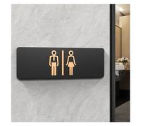 ZPFDSG Cartel Aseos Señalización de Inodoro, señales de baño for Hombres y Mujeres, WC, guía de baño público, Hotel a la Izquierda y Derecha, señal de Aviso de baño acrílico(Color:3,Size:24x8cm)