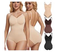 ZPFDSG Fajas Reductoras Mujer Body moldeador de espalda baja for mujer, con entrepierna abierta, sin costuras, control de abdomen, push up(Nude,XL)