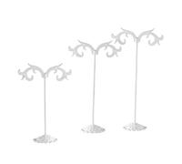 ZPGVWXKO 3 Piezas Soporte para Pendientes Expositor de Joyería Organizador T Barra de Hierro Estilo Elegante con Diferentes Adecuado para Uso en, Ola Blanca