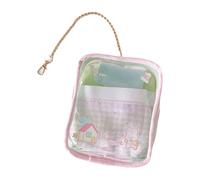 ZPGVWXKO Bolsa de Exhibición para Figuras Estuche Portátil para Coleccionables Caja de PVC Transparente con Llavero para Colgar Adecuado para Creaci, Rosa