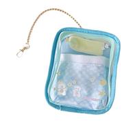 ZPGVWXKO Bolsa de Exhibición para Figuras Estuche Portátil para Coleccionables Caja de PVC Transparente con Llavero para Colgar Adecuado para Creaci, Azul