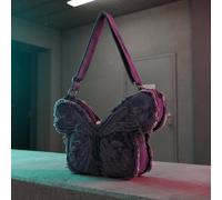 ZPGVWXKO Bolso de Tela Bolso de Hombro Bolso Bandolera Bolso Mochila Diseño Mariposa Asimétrica Mezclilla y Forro de Lona Suave con Correas Ajustables Adecuado