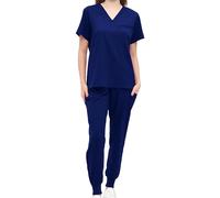 ZPGVWXKO Conjunto de Uniforme Femenino, Trajes de Trabajo de Enfermería, Pantalones de Enfermera, Escote en V, Uniforme de Enfermería, Ropa de Trabajo, Azul