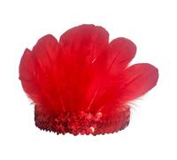 ZPGVWXKO Diadema de Plumas, de Plumas para Cosplay, Carnaval, Actuaciones en, Danza, Rojo
