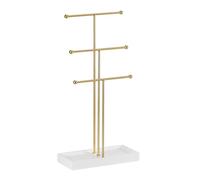 ZPGVWXKO Expositor de Joyas Soporte Exhibidor Organizador Colgador Bandeja Estructura de Barras con Reducida Apto para Tocador Encimera Vitrinas Comerciales, Negro, 24 11 46.5cm