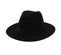 ZPGVWXKO Juego de 2 Sombreros Fedora Estructurados Estilo Retro de Invierno de Manhattan, Sombrero Panamá, Negro