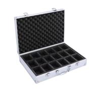 ZPGVWXKO Maleta-Caja de Almacenamiento, Resistente, Portátil, a Prueba de Golpes E Impermeable, con Inserto de Espuma Rígida, para Hombres Y Mujeres. Organizad, Plata, 18 Ranuras