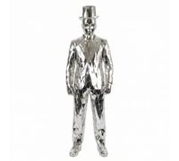 ZPGVWXKO Traje de Escenario Traje de Rendimiento Conjunto Chaqueta Pantalón Vestuario para Bailar con Paneles de Espejo Que la Presencia Tejido Combinado, Plateado, M