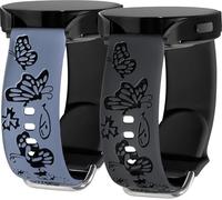 ZPIJOO Correa de reloj floral compatible con Samsung Galaxy Watch 7 Band 6 5 4 Active 2 40mm/44mm, correa de silicona suave de 20 mm para Galaxy Watch 3 (41 mm), Galaxy Watch 6/4 Classic, Watch FE (40