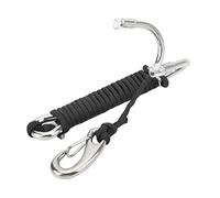 ZPLKKYGR Ganchos de Buceo Gancho de Doble Arrecife de Acero Inoxidable con cordón en Espiral para Actividades subacuáticas Seguridad de Buzos (Negra)