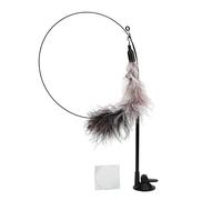 ZPLKKYGR Interactive Cat Toy, For Cats Feather Wand, Handheld Teaser Stick con Taza de succión, Plumas esponjosas Colgantes, Varilla de Juego Duradera, Ejercicio de Entretenimiento (Tiras de Cabello