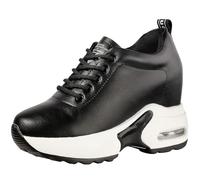 zpllsbratos Zapatillas Cuña Cuero Mujer Sneakers Plataforma Altas Negro 40