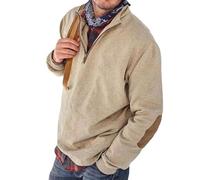 ZPLMIDE Men's Cashmere Zipper Casual Jacket, Winter Warm Men's Half Zipper Pullover Jumpers Turtleneck Tops (M,Apricot)