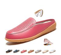 ZPLMIDE Sandalias planas para mujer, sin espalda, sin espalda, zuecos con diseño de flores, zapatos planos con puntera redonda, mocasines sin espalda para caminar a diario, rosa (b), 0 UK