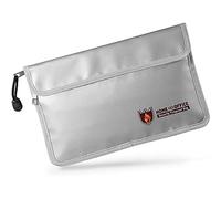 Zpoicaegn Bolsa de documentos incombustible, bolsa de dinero impermeable e ignífuga con cremallera, bolsa de almacenamiento segura a prueba de fuego para pasaporte