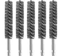 Zpoicaegn Brocas de acero inoxidable para taladro, cepillo de alambre de limpieza de acero inoxidable con vástago hexagonal