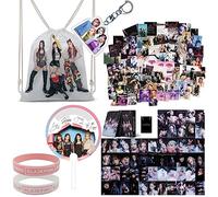ZPPLD Blackpink Set de artículos de merchandising, artículos para fans, set de regalo Kpop Blackpink con mochila, pegatinas pulsera, tarjetas fotográficas y llavero