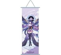 ZPPLD Genshin Impact Poster,Genshin Impact Raiden Shogun Rollbild,Anime Poster Granes,Anime Figure Videojuego Scroll,Tela Poster para Decoración de Pared 70 x 25 cm Manga Poster