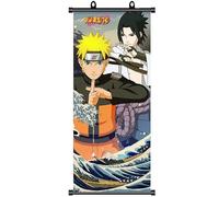 ZPPLD Póster de Naruto - Cuadro Enrollable de Anime Grande, Uchiha Sasuke, Figura de Anime, Videojuego de Desplazamiento - Decoración de Pared en Tela