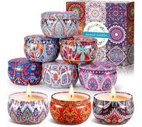 ZPQAODI 9 Piezas Velas Aromaticas, Juego De Regalo De Velas Perfumadas, Vela Aromática Regalo de Velas de Aromaterapia, Cera de Soja Natural Velas, Decorativas Vela de Viaje para Yoga Baño Dormitorio