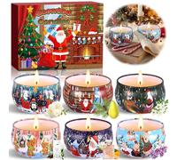 ZPQAODI Juego de Velas Perfumadas de Regalo, 6 Unidades, 2,5 Onzas, Navideñas, Aromáticas de Cera de Soja Natural, Portátiles, Pequeños Regalos para Mujeres