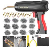 ZPQAODI Soldador de Plástico 200W, 2 en 1 Plástico Soldadura Reparando Kit, Plástica Soldadura Máquina con 1000Pcs 6 Tipos Grapas, Herramientas de Suavización para Reparación de Parachoques de Auto