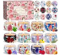 ZPQAODI Velas Aromáticas para Mujer 12 Packs,Perfumadas de Aromaterapia Cera de Soja Regalo Decorativas,Ideas Regalo Mujer,Aromaterapia,Velas Perfumadas Para Regalo Día de la Madre Cumpleaños Yoga