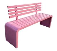 ZPRYZHD Banco de Jardín de Acero Galvanizado para Exteriores, Banco de Exterior con Respaldo, Reforzado y Estable, Ideal para Porche, Césped o Parque(Pink,70.8in/180cm)