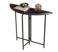 ZPRYZHD Mesa Consola Semicircular, Mesa para Recibidor, Mesas Estrechas para la Entrada, Fácil Mantenimiento, Ideal para Pasillos Estrechos, Sala de Estar y Vestíbulo(Black,Small)