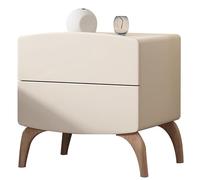 ZPRYZHD Mesita de Noche, Mesitas de Noche de Cuero Microfibra, Mesa de Noche Moderna y Versátil, para Dormitorio y una Variedad de Lugares(White,19.7in/50cm)