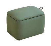ZPRYZHD Reposapiés Moderno y Sencillo con asa Tapizado, Banco de Almacenamiento para Sala de Estar, Dormitorio y Entrada(Green)